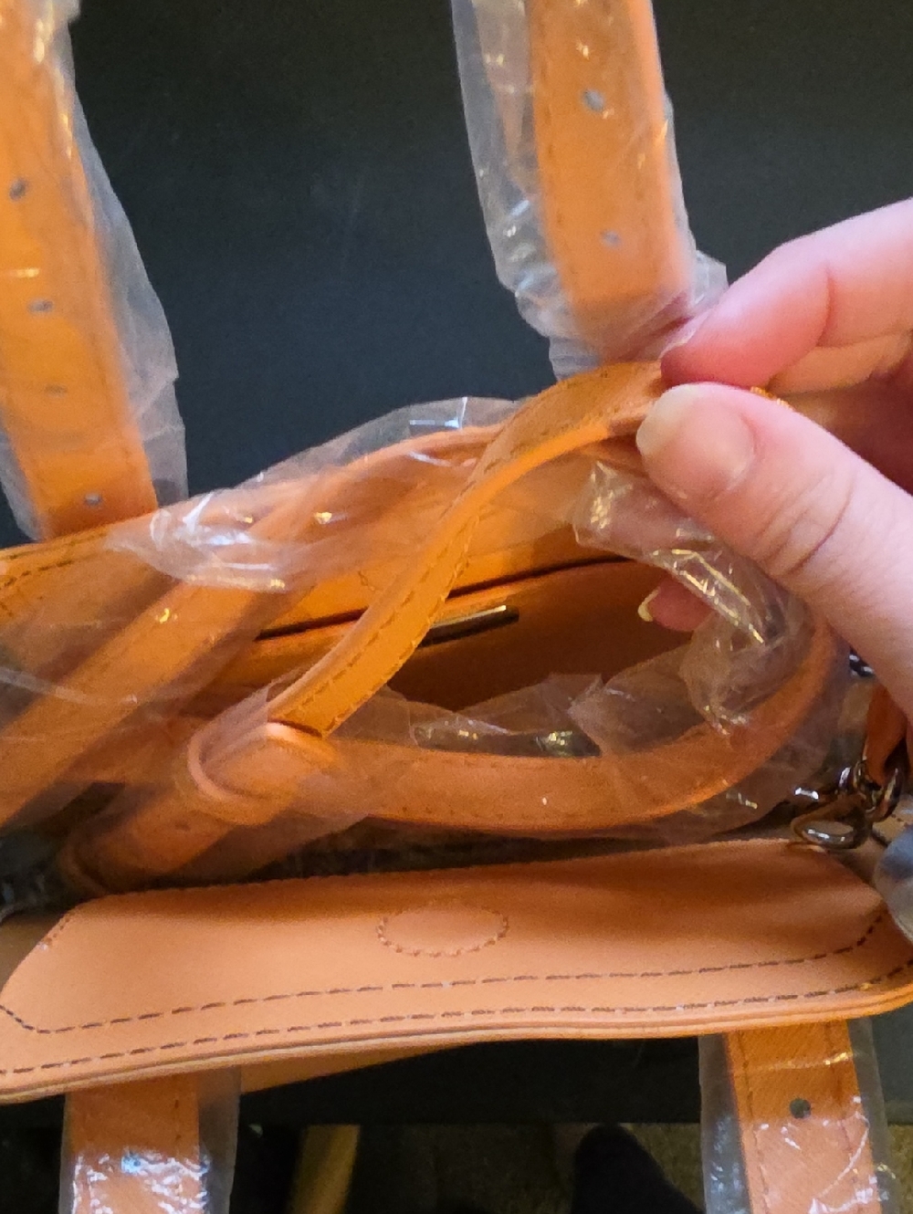 B. Makowsky Orange Perforated Mini Tessa Purse. NWT - Picture 6 of 7